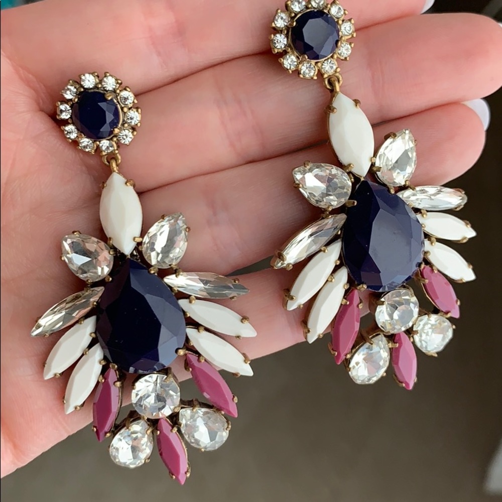 J.Crew multi color stone drop earrings